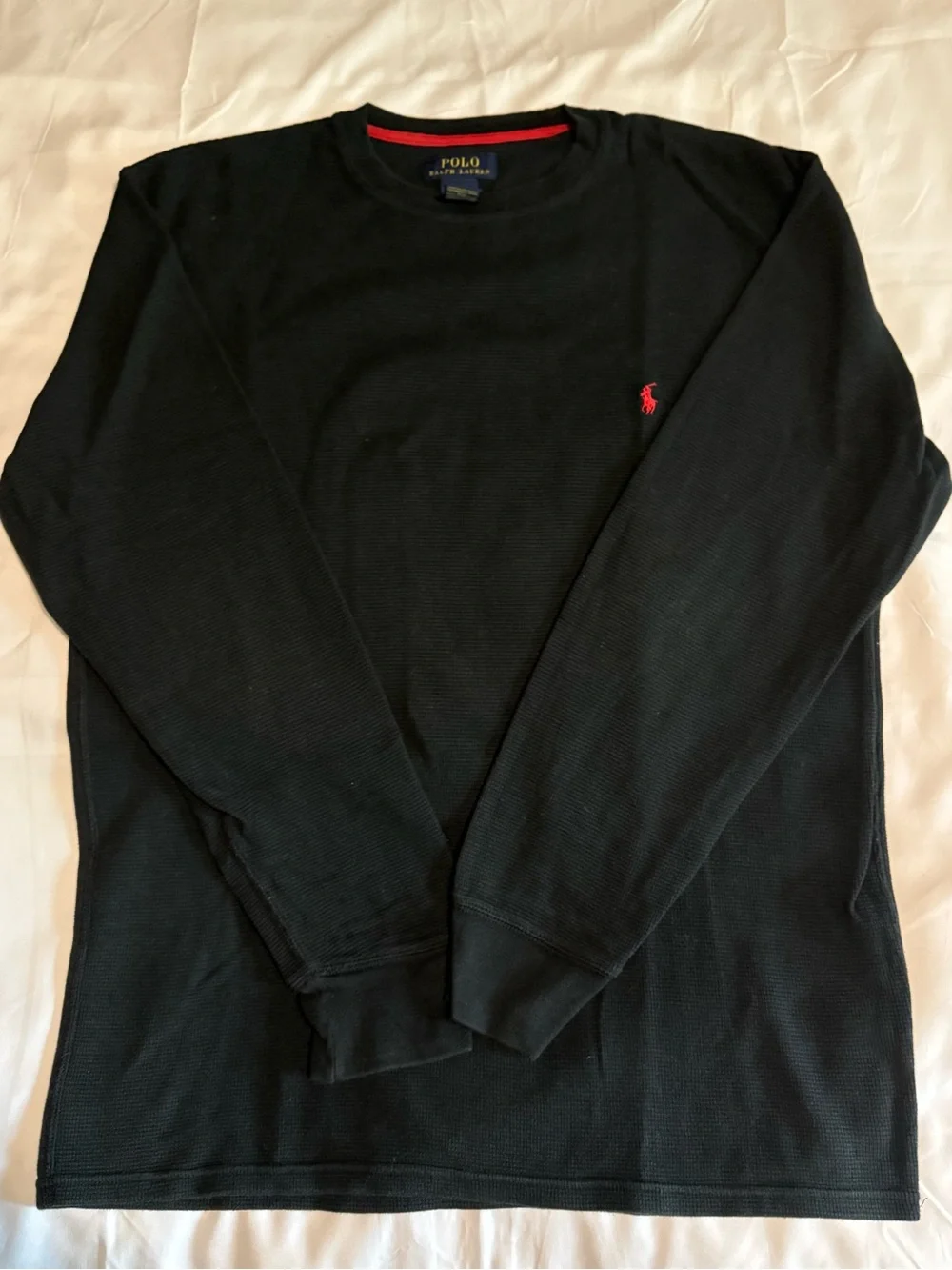 Polo by Ralph Lauren Black Crewneck Sweater with Red Pony